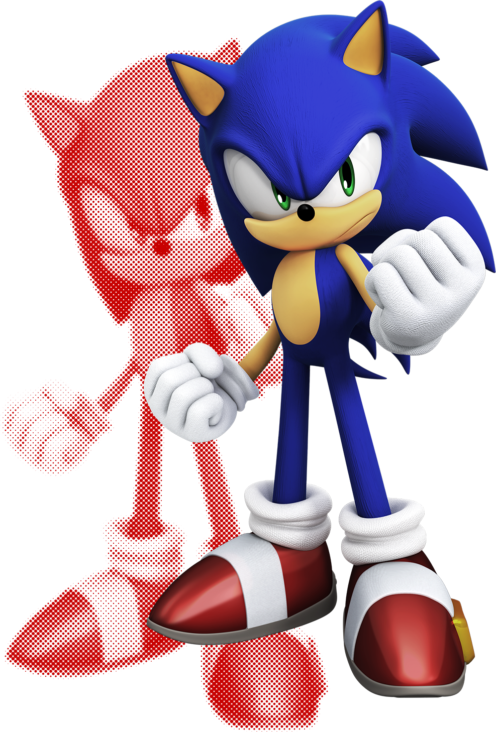 Retrato oficial de Sonic moderno em Sonic Forces.