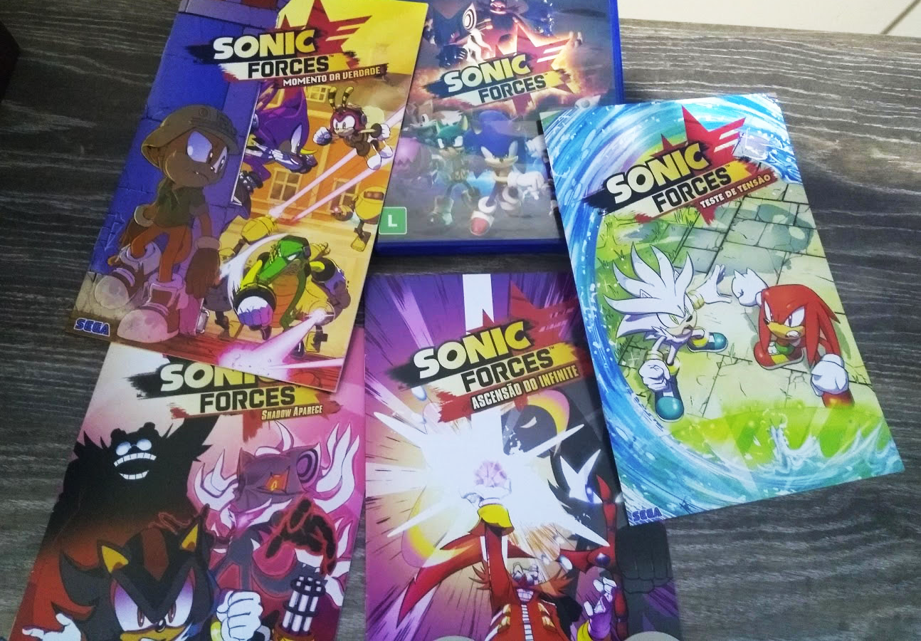 Edição física em português dos quadrinhos oficiais de Sonic Forces.