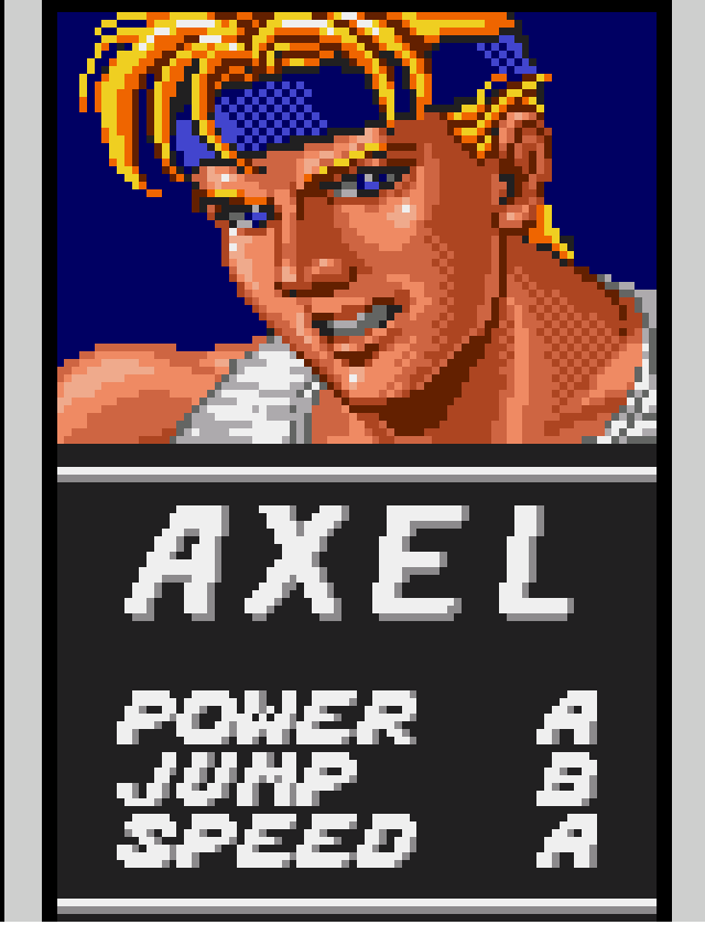 Retrato de Axel Stone em Streets of Rage.