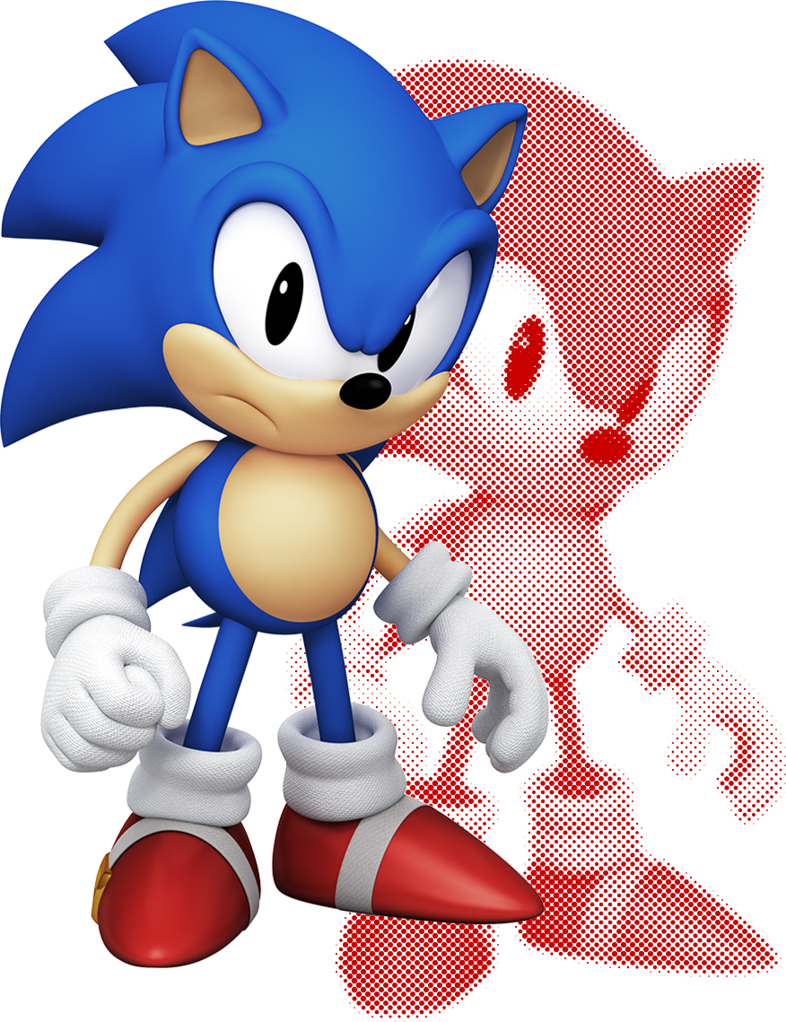 Retrato oficial de Sonic clássico em Sonic Forces.