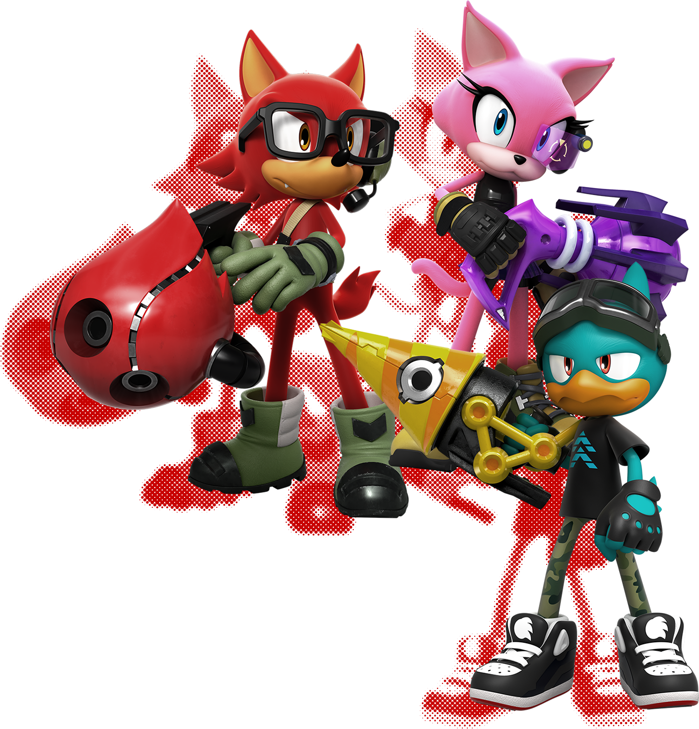 Retrato oficial do Avatar e das Wispons em Sonic Forces.