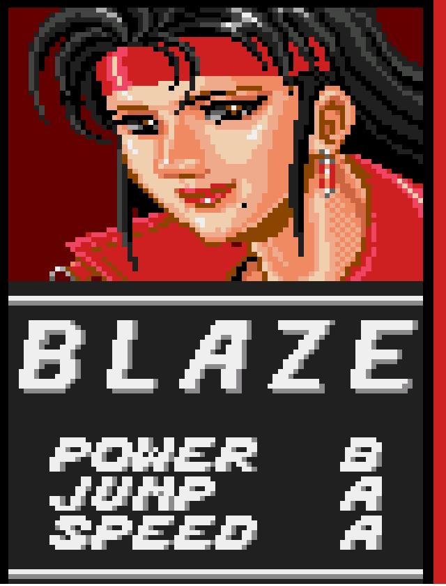 Retrato de Blaze Field em Streets of Rage.
