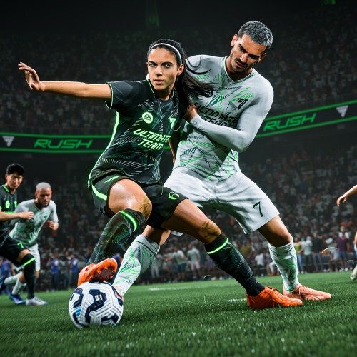 Atletas em imagem representativa da franquia EA Sports FC.