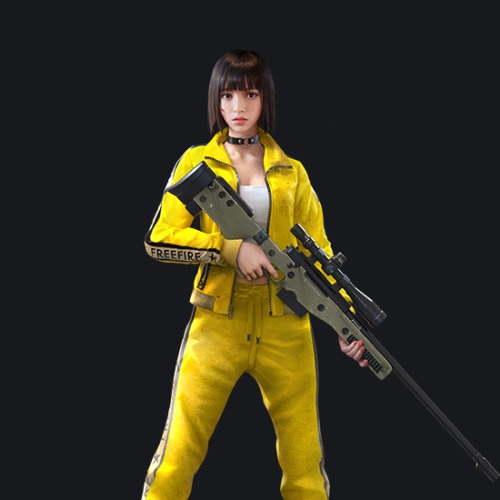 Kelly em imagem representativa da franquia Free Fire.