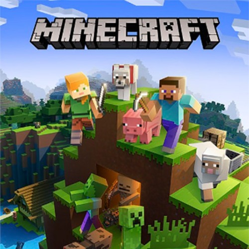 Steve, Alex e criaturas em imagem representativa da franquia Minecraft.