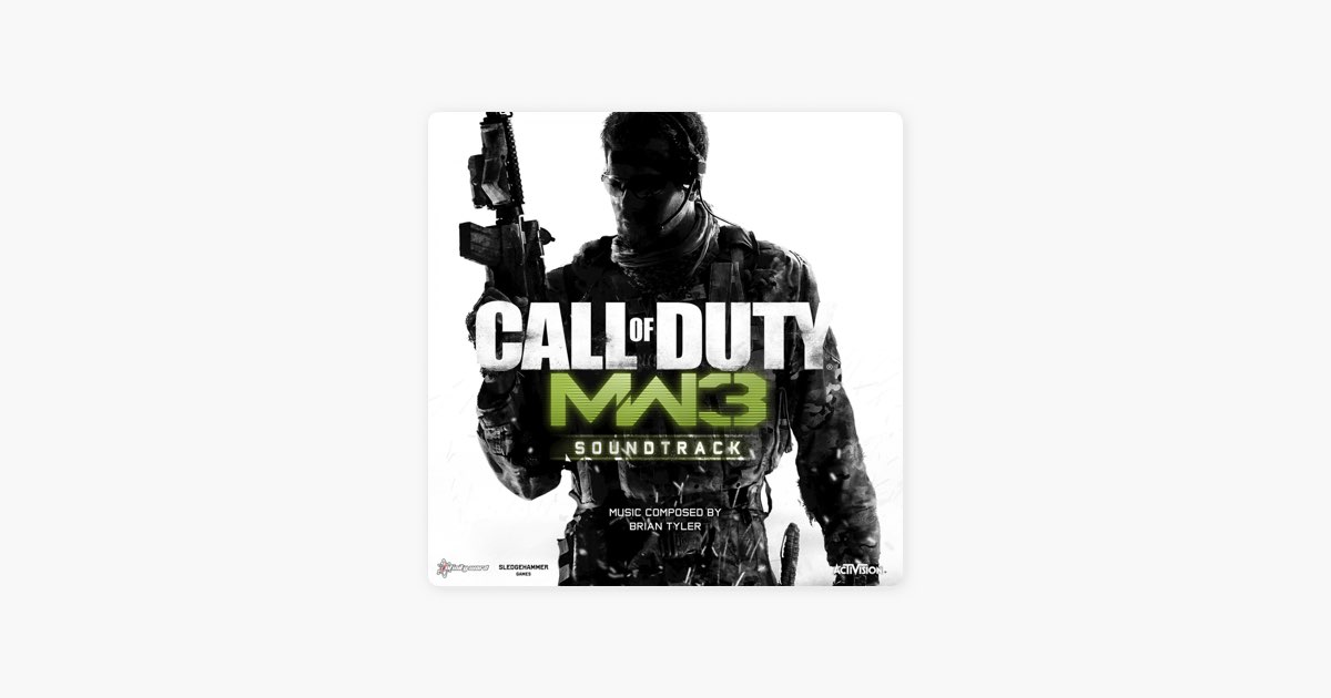 Capa do álbum de Modern Warfare 3 com crédito ao compositor Brian Tyler