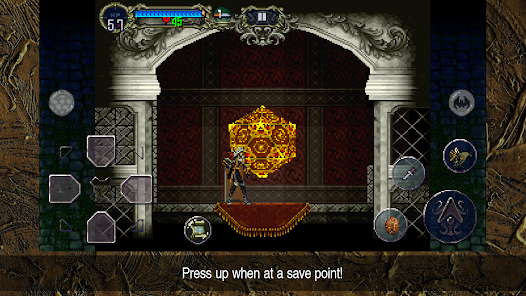 Captura oficial de Castlevania: Symphony of the Night com combate no castelo.