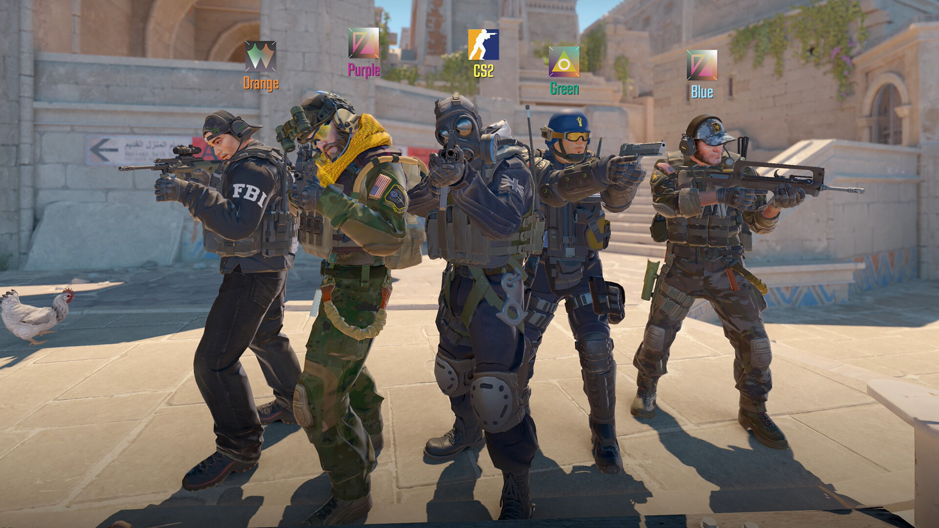 Captura oficial da Steam do app 730 com agentes em mapa competitivo.