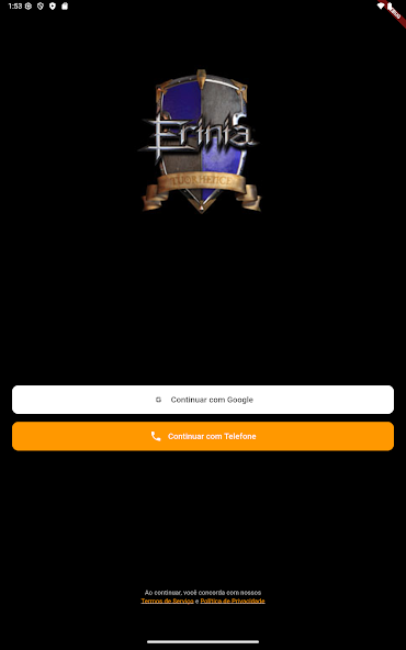 Serviços externos no aplicativo oficial de Erinia