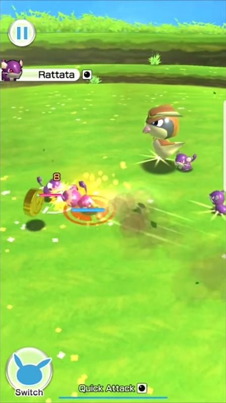 Batalha contra um chefe em Pokémon Rumble Rush