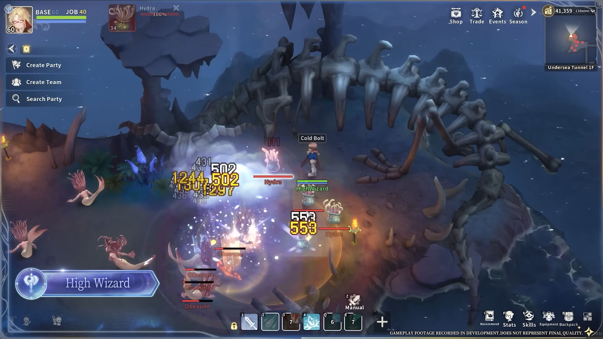 High Wizard enfrenta monstros em uma dungeon de Ragnarok Online 3.