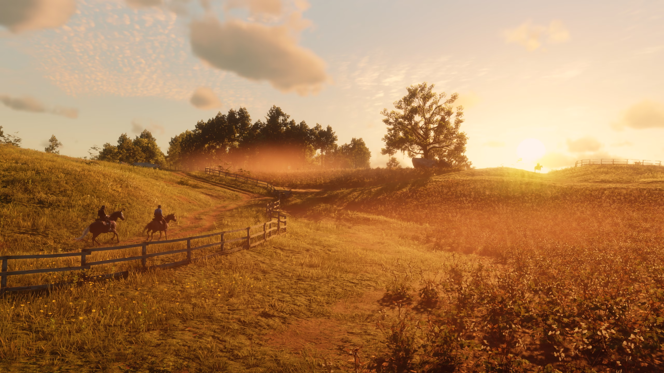 Arthur Morgan com integrantes da gangue Van der Linde.