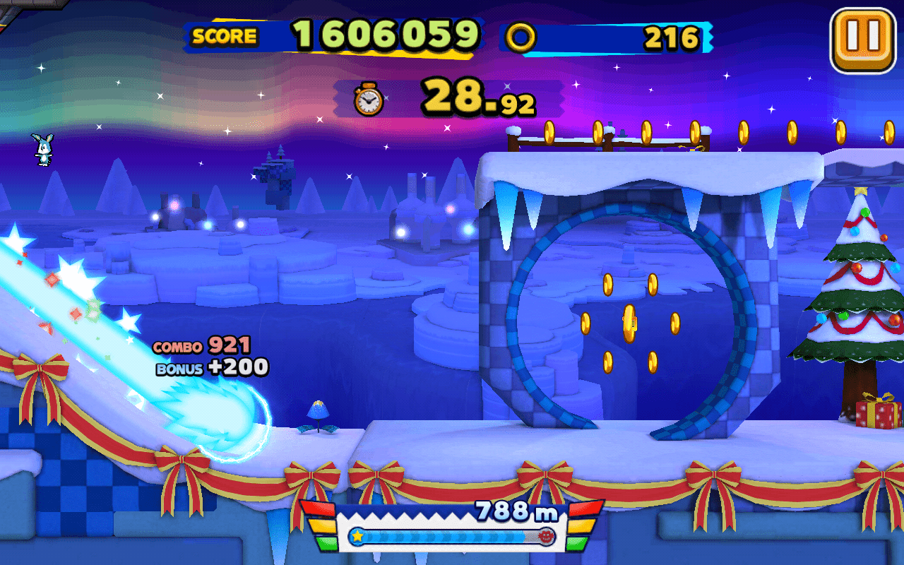 Sonic e personagens em arte de Sonic Runners.