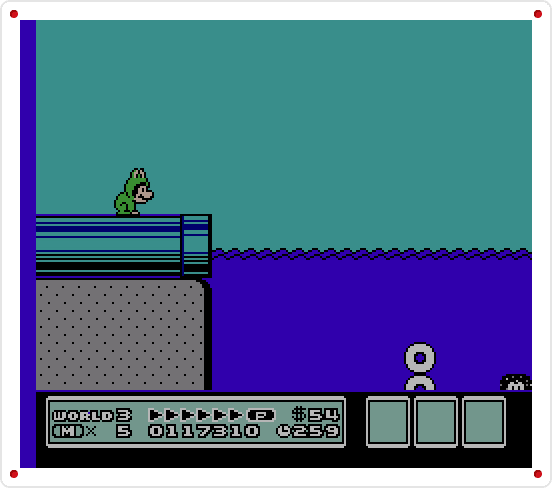 Mario atravessa uma fase de Super Mario Bros. 3
