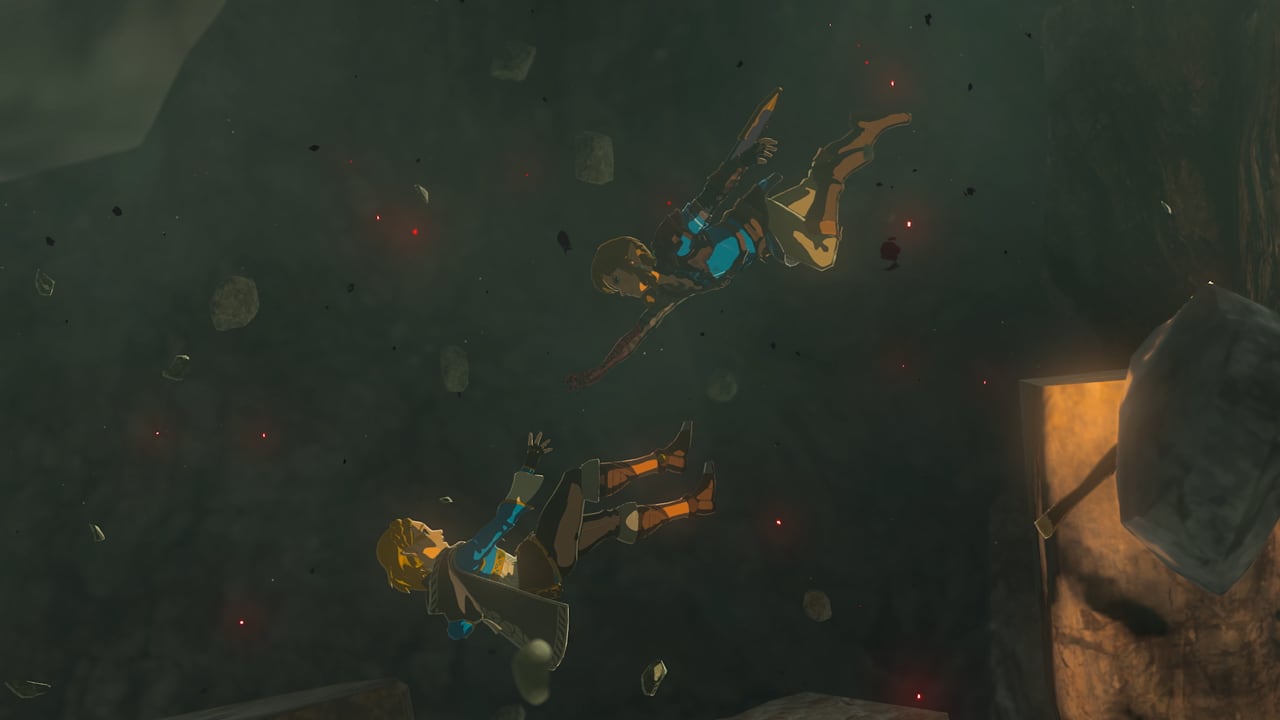 Link explorando as Profundezas escuras