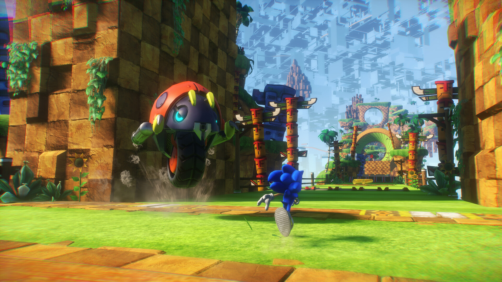 Sonic em uma fase do Cyber Space