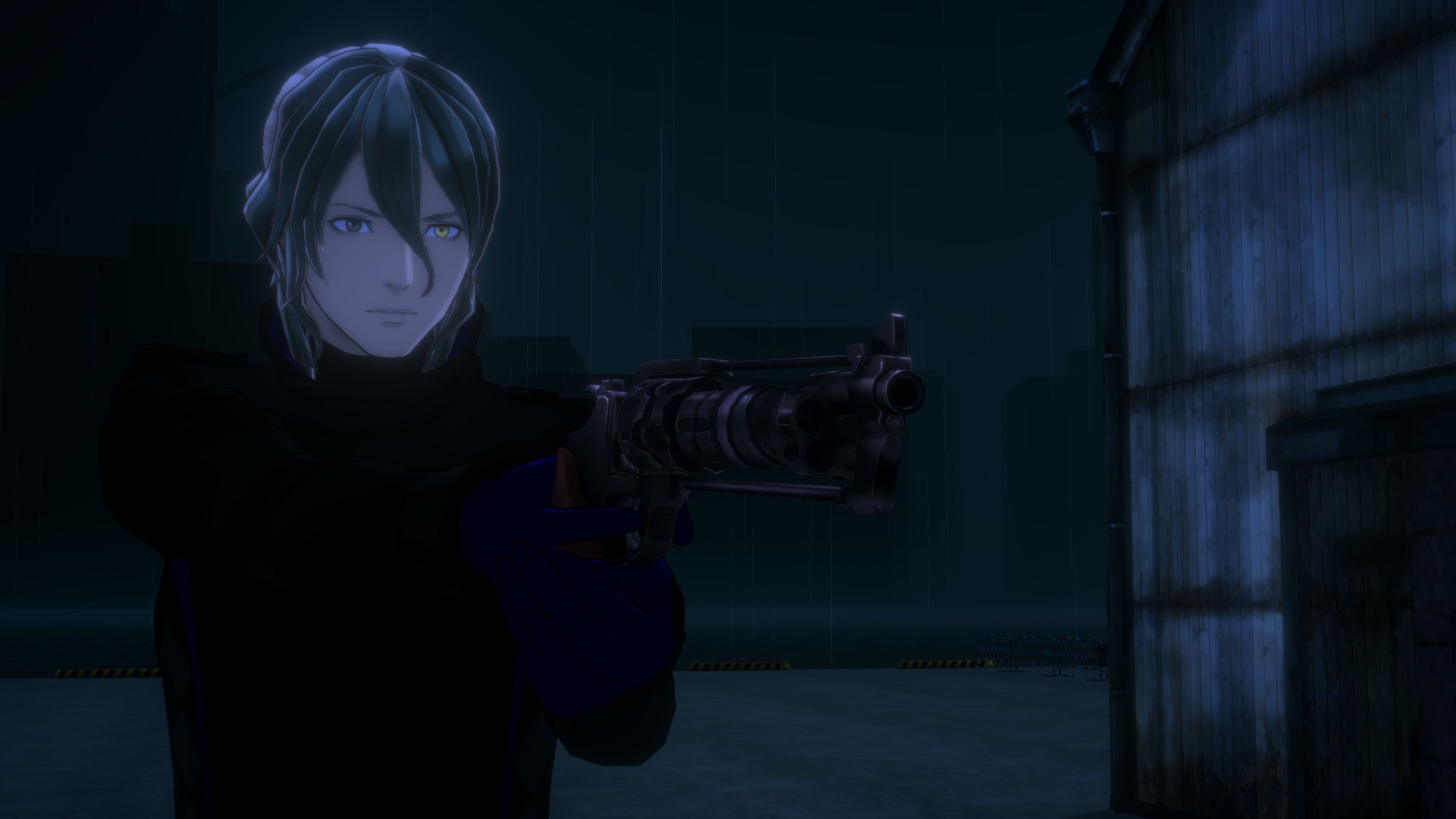 Kaname Date investiga uma cena em AI: The Somnium Files