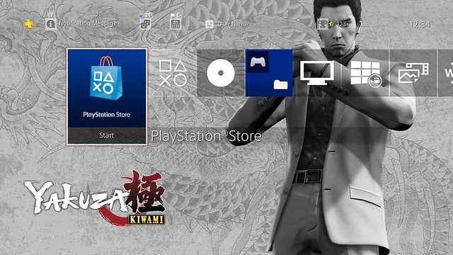 Tema de Yakuza Kiwami no PlayStation 4 com Kazuma Kiryu