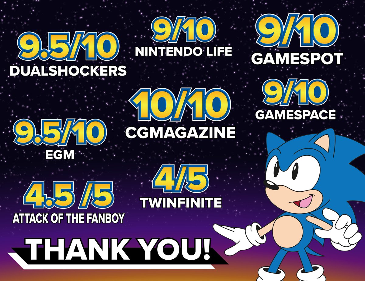 Imagem relacionada ao artigo Sonic Mania Plus é o 'Sonic' com as maiores notas em 25 anos