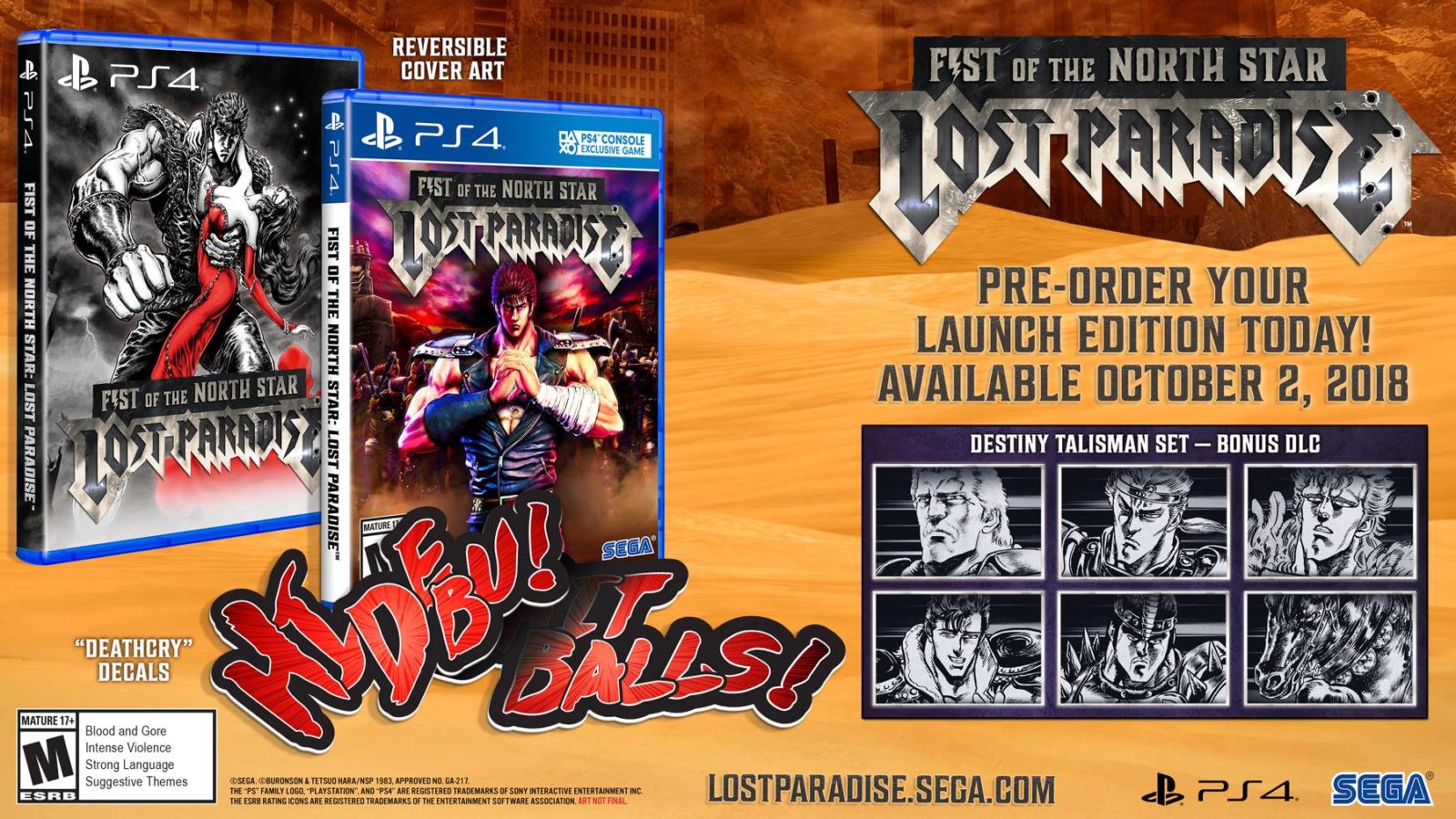 Imagem relacionada ao artigo Edição física de Fist of the North Star: Lost Paradise terá capa reversível com arte japonesa