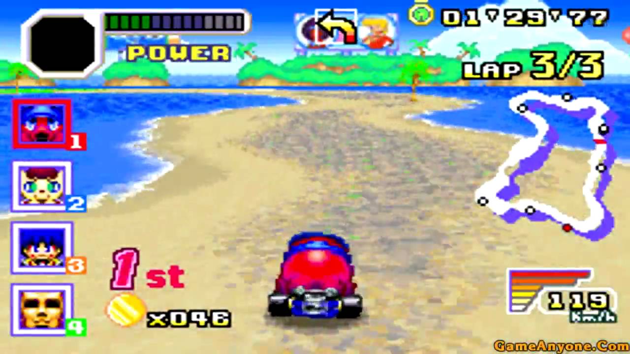 Imagem 9 da seção Konami Krazy Racers (GameBoy Advance - 2001) em Mascotes e seus jogos de Kart - lista das séries relevantes