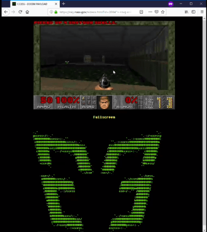 Doom rodando em página da NASA