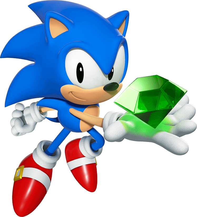 Sonic clássico. Arte oficial de Sonic Superstars.