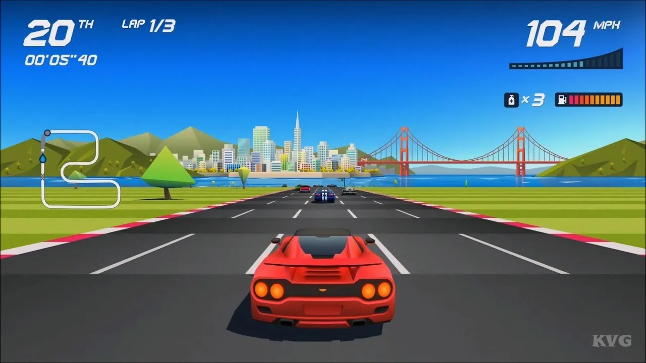 Imagem oficial de divulgação do game Horizon Chase Turbo.